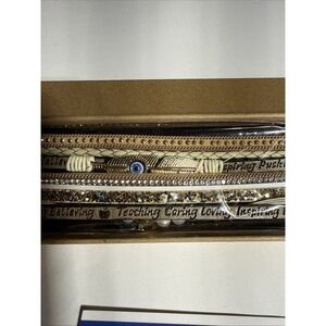 Multi strand Evil Eye Bracelet Magnetic Closure Affirmations New In Box COSTUME